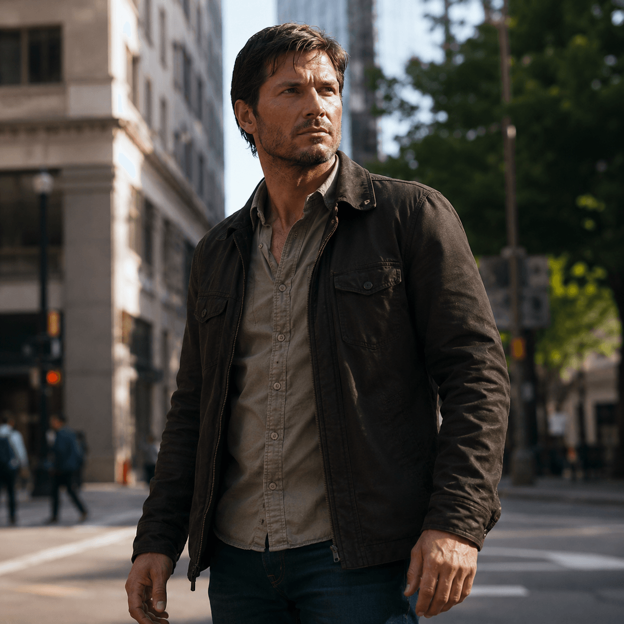 Source photo: a man on a city street