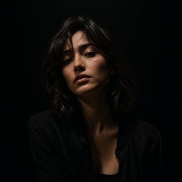 Portrait lit from the front
