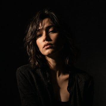 Portrait with soft top light