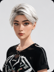 Character reference portrait, front view