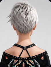 Character reference portrait, back view